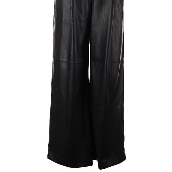 Black faux leather wide leg pants Ann Taylor LOFT, size 4 - Picture 2 of 8
